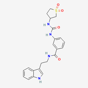 molecular formula C22H24N4O4S B10998391 3-{[(1,1-dioxidotetrahydrothiophen-3-yl)carbamoyl]amino}-N-[2-(1H-indol-3-yl)ethyl]benzamide 