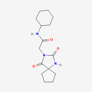 N-cyclohexyl-2-(2,4-dioxo-1,3-diazaspiro[4.4]nonan-3-yl)acetamide