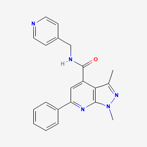 1,3-dimethyl-6-phenyl-N-(pyridin-4-ylmethyl)-1H-pyrazolo[3,4-b]pyridine-4-carboxamide