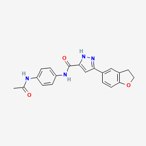 N-[4-(acetylamino)phenyl]-5-(2,3-dihydro-1-benzofuran-5-yl)-1H-pyrazole-3-carboxamide