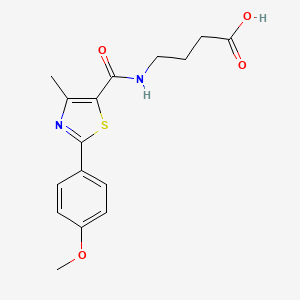 molecular formula C16H18N2O4S B10998472 4-({[2-(4-Methoxyphenyl)-4-methyl-1,3-thiazol-5-yl]carbonyl}amino)butanoic acid 