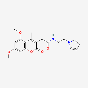 2-(5,7-dimethoxy-4-methyl-2-oxo-2H-chromen-3-yl)-N-[2-(1H-pyrrol-1-yl)ethyl]acetamide