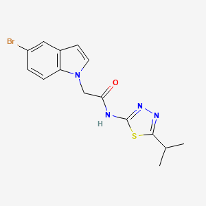 2-(5-bromo-1H-indol-1-yl)-N-[(2E)-5-(propan-2-yl)-1,3,4-thiadiazol-2(3H)-ylidene]acetamide