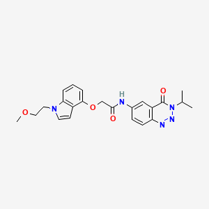 2-{[1-(2-methoxyethyl)-1H-indol-4-yl]oxy}-N-[4-oxo-3-(propan-2-yl)-3,4-dihydro-1,2,3-benzotriazin-6-yl]acetamide