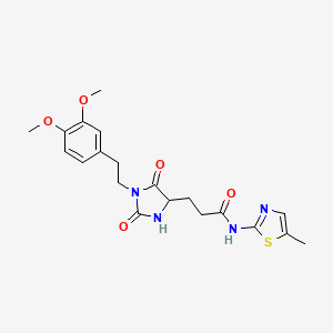 3-{1-[2-(3,4-dimethoxyphenyl)ethyl]-2,5-dioxoimidazolidin-4-yl}-N-(5-methyl-1,3-thiazol-2-yl)propanamide