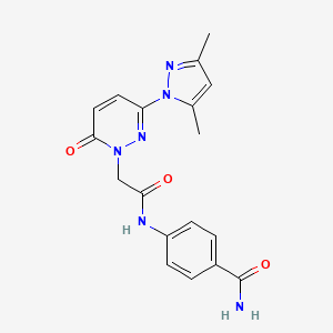 4-({[3-(3,5-dimethyl-1H-pyrazol-1-yl)-6-oxopyridazin-1(6H)-yl]acetyl}amino)benzamide