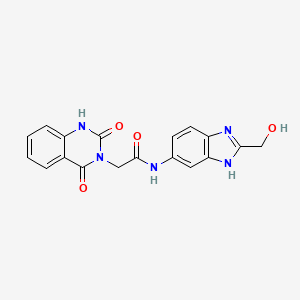 molecular formula C18H15N5O4 B10998544 N-[2-(hydroxymethyl)-1H-benzimidazol-5-yl]-2-(2-hydroxy-4-oxoquinazolin-3(4H)-yl)acetamide 