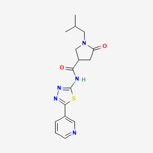 1-(2-methylpropyl)-5-oxo-N-[5-(pyridin-3-yl)-1,3,4-thiadiazol-2-yl]pyrrolidine-3-carboxamide