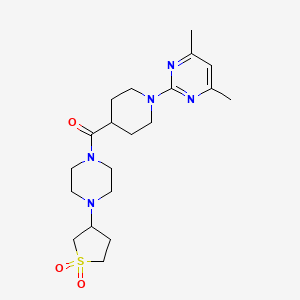 (1-(4,6-Dimethylpyrimidin-2-yl)piperidin-4-yl)(4-(1,1-dioxidotetrahydrothiophen-3-yl)piperazin-1-yl)methanone