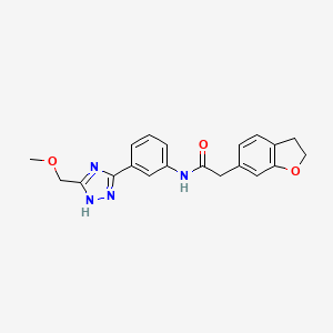 molecular formula C20H20N4O3 B10998560 2-(2,3-dihydro-1-benzofuran-6-yl)-N-{3-[5-(methoxymethyl)-1H-1,2,4-triazol-3-yl]phenyl}acetamide 