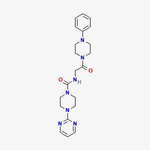 molecular formula C21H27N7O2 B10998565 N-[2-oxo-2-(4-phenylpiperazin-1-yl)ethyl]-4-(pyrimidin-2-yl)piperazine-1-carboxamide 