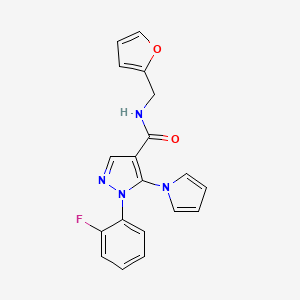 1-(2-fluorophenyl)-N-(furan-2-ylmethyl)-5-(1H-pyrrol-1-yl)-1H-pyrazole-4-carboxamide