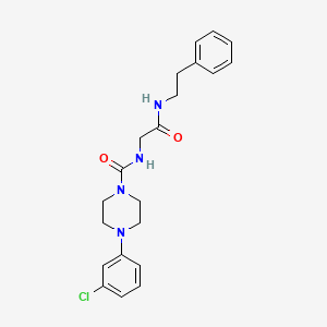 molecular formula C21H25ClN4O2 B10998642 4-(3-chlorophenyl)-N-{2-oxo-2-[(2-phenylethyl)amino]ethyl}piperazine-1-carboxamide 