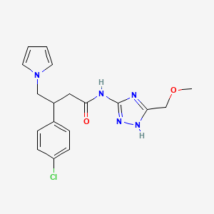 3-(4-chlorophenyl)-N-[3-(methoxymethyl)-1H-1,2,4-triazol-5-yl]-4-(1H-pyrrol-1-yl)butanamide