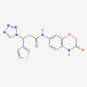 N-(3-oxo-3,4-dihydro-2H-1,4-benzoxazin-7-yl)-3-(1H-tetrazol-1-yl)-3-(thiophen-3-yl)propanamide