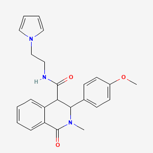 molecular formula C24H25N3O3 B10998714 3-(4-methoxyphenyl)-2-methyl-1-oxo-N-[2-(1H-pyrrol-1-yl)ethyl]-1,2,3,4-tetrahydroisoquinoline-4-carboxamide 