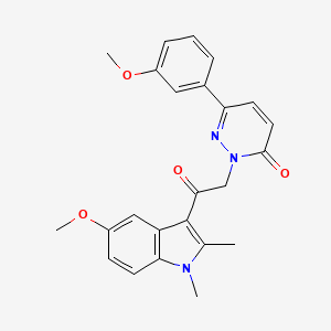 molecular formula C24H23N3O4 B10998717 2-[2-(5-methoxy-1,2-dimethyl-1H-indol-3-yl)-2-oxoethyl]-6-(3-methoxyphenyl)pyridazin-3(2H)-one 