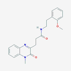 molecular formula C21H23N3O3 B10998725 N-[2-(2-methoxyphenyl)ethyl]-3-(4-methyl-3-oxo-3,4-dihydro-2-quinoxalinyl)propanamide 