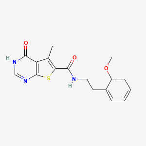 molecular formula C17H17N3O3S B10998741 4-hydroxy-N-[2-(2-methoxyphenyl)ethyl]-5-methylthieno[2,3-d]pyrimidine-6-carboxamide 