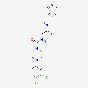 molecular formula C19H21Cl2N5O2 B10998760 4-(3,4-dichlorophenyl)-N-{2-oxo-2-[(pyridin-4-ylmethyl)amino]ethyl}piperazine-1-carboxamide 