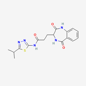 molecular formula C17H19N5O3S B10998783 3-(2,5-dioxo-2,3,4,5-tetrahydro-1H-1,4-benzodiazepin-3-yl)-N-[5-(propan-2-yl)-1,3,4-thiadiazol-2-yl]propanamide 