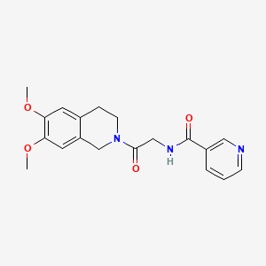 molecular formula C19H21N3O4 B10998792 N-[2-(6,7-dimethoxy-3,4-dihydroisoquinolin-2(1H)-yl)-2-oxoethyl]pyridine-3-carboxamide 