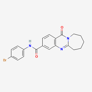 molecular formula C20H18BrN3O2 B10998803 N-(4-bromophenyl)-12-oxo-6,7,8,9,10,12-hexahydroazepino[2,1-b]quinazoline-3-carboxamide 