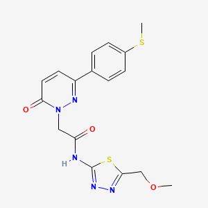 molecular formula C17H17N5O3S2 B10998810 N-[5-(methoxymethyl)-1,3,4-thiadiazol-2-yl]-2-{3-[4-(methylsulfanyl)phenyl]-6-oxopyridazin-1(6H)-yl}acetamide 