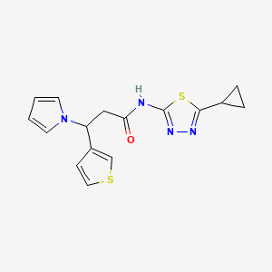 N-(5-cyclopropyl-1,3,4-thiadiazol-2-yl)-3-(1H-pyrrol-1-yl)-3-(3-thienyl)propanamide