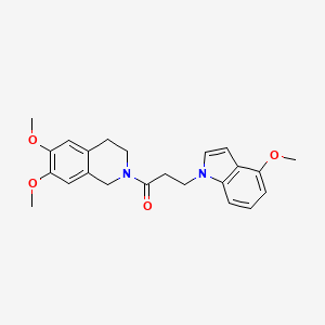 molecular formula C23H26N2O4 B10998846 1-(6,7-dimethoxy-3,4-dihydroisoquinolin-2(1H)-yl)-3-(4-methoxy-1H-indol-1-yl)propan-1-one 