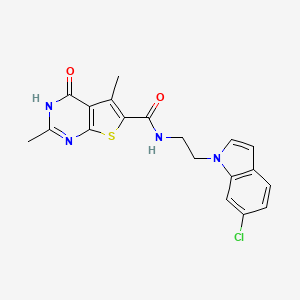 N-[2-(6-chloro-1H-indol-1-yl)ethyl]-4-hydroxy-2,5-dimethylthieno[2,3-d]pyrimidine-6-carboxamide