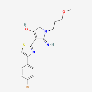 molecular formula C17H18BrN3O2S B10998851 4-[4-(4-bromophenyl)-1,3-thiazol-2-yl]-5-imino-1-(3-methoxypropyl)-2,5-dihydro-1H-pyrrol-3-ol 