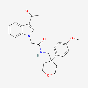 molecular formula C25H28N2O4 B10998853 2-(3-acetyl-1H-indol-1-yl)-N-{[4-(4-methoxyphenyl)tetrahydro-2H-pyran-4-yl]methyl}acetamide 