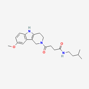 molecular formula C21H29N3O3 B10998857 4-(8-methoxy-1,3,4,5-tetrahydro-2H-pyrido[4,3-b]indol-2-yl)-N-(3-methylbutyl)-4-oxobutanamide 