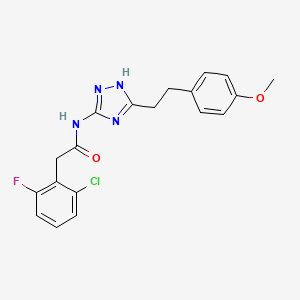 molecular formula C19H18ClFN4O2 B10998894 2-(2-chloro-6-fluorophenyl)-N-{3-[2-(4-methoxyphenyl)ethyl]-1H-1,2,4-triazol-5-yl}acetamide 