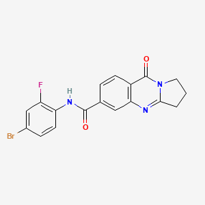 molecular formula C18H13BrFN3O2 B10998898 N-(4-bromo-2-fluorophenyl)-9-oxo-1,2,3,9-tetrahydropyrrolo[2,1-b]quinazoline-6-carboxamide 