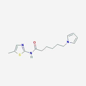 molecular formula C14H19N3OS B10998922 N-(5-methyl-1,3-thiazol-2-yl)-6-(1H-pyrrol-1-yl)hexanamide 