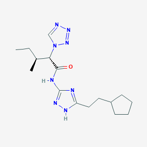 N-[5-(2-cyclopentylethyl)-1H-1,2,4-triazol-3-yl]-3-methyl-2-(1H-tetraazol-1-yl)pentanamide