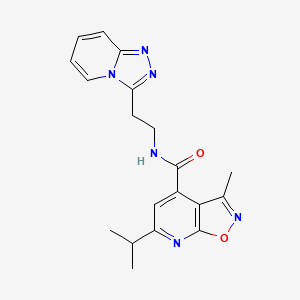 3-methyl-6-(propan-2-yl)-N-[2-([1,2,4]triazolo[4,3-a]pyridin-3-yl)ethyl][1,2]oxazolo[5,4-b]pyridine-4-carboxamide