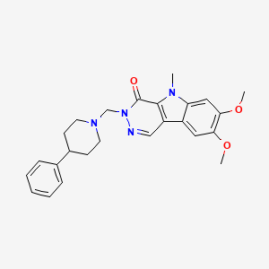 7,8-dimethoxy-5-methyl-3-[(4-phenylpiperidin-1-yl)methyl]-3,5-dihydro-4H-pyridazino[4,5-b]indol-4-one