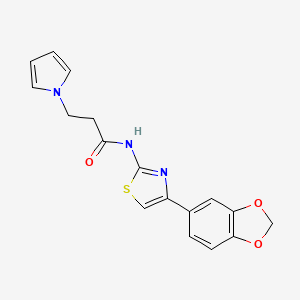 N-[4-(1,3-benzodioxol-5-yl)-1,3-thiazol-2-yl]-3-(1H-pyrrol-1-yl)propanamide