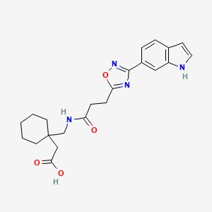 {1-[({3-[3-(1H-indol-6-yl)-1,2,4-oxadiazol-5-yl]propanoyl}amino)methyl]cyclohexyl}acetic acid