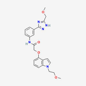 molecular formula C23H25N5O4 B10998994 2-{[1-(2-methoxyethyl)-1H-indol-4-yl]oxy}-N-{3-[5-(methoxymethyl)-1H-1,2,4-triazol-3-yl]phenyl}acetamide 