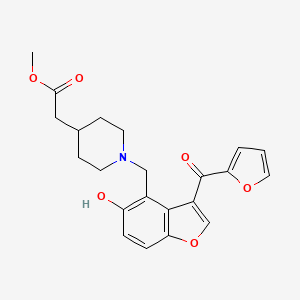 molecular formula C22H23NO6 B10999002 Methyl (1-{[3-(furan-2-ylcarbonyl)-5-hydroxy-1-benzofuran-4-yl]methyl}piperidin-4-yl)acetate 