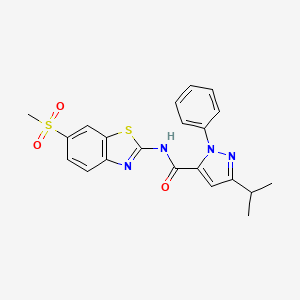 N-[(2E)-6-(methylsulfonyl)-1,3-benzothiazol-2(3H)-ylidene]-1-phenyl-3-(propan-2-yl)-1H-pyrazole-5-carboxamide