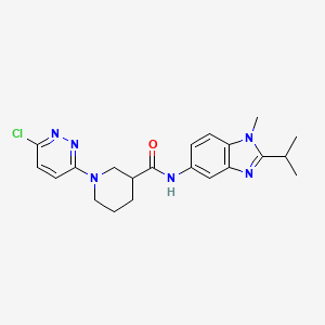 molecular formula C21H25ClN6O B10999015 1-(6-chloropyridazin-3-yl)-N-[1-methyl-2-(propan-2-yl)-1H-benzimidazol-5-yl]piperidine-3-carboxamide 