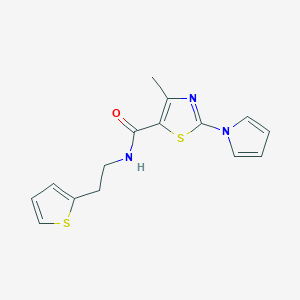 molecular formula C15H15N3OS2 B10999065 4-methyl-2-(1H-pyrrol-1-yl)-N-[2-(thiophen-2-yl)ethyl]-1,3-thiazole-5-carboxamide 