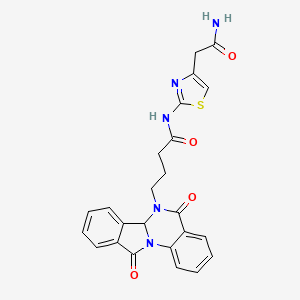 N-[4-(2-Amino-2-oxoethyl)-1,3-thiazol-2-YL]-4-[5,11-dioxo-6A,11-dihydroisoindolo[2,1-A]quinazolin-6(5H)-YL]butanamide