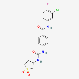 N-(3-chloro-4-fluorophenyl)-4-{[(1,1-dioxidotetrahydrothiophen-3-yl)carbamoyl]amino}benzamide