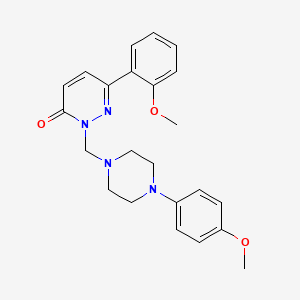 molecular formula C23H26N4O3 B10999098 6-(2-methoxyphenyl)-2-{[4-(4-methoxyphenyl)piperazin-1-yl]methyl}pyridazin-3(2H)-one 